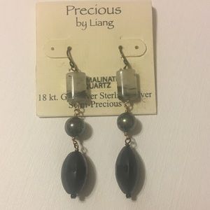 Tourmalinated quartz earrings